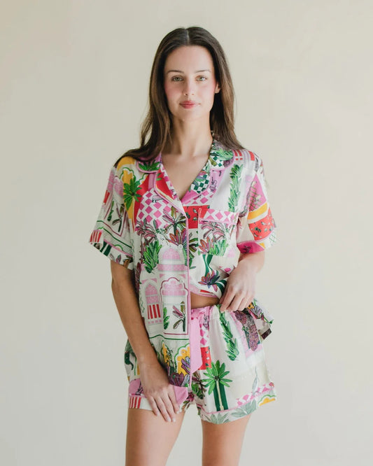 GRECO GARDEN PAJAMA SHORT SET