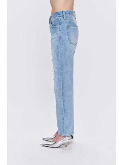 LEXI MID RISE BOWED STRAIGHT-ARIES