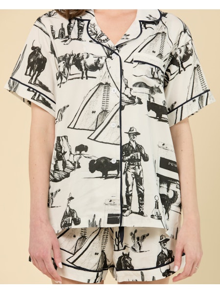 Marfa Toile Pajama Shorts Set