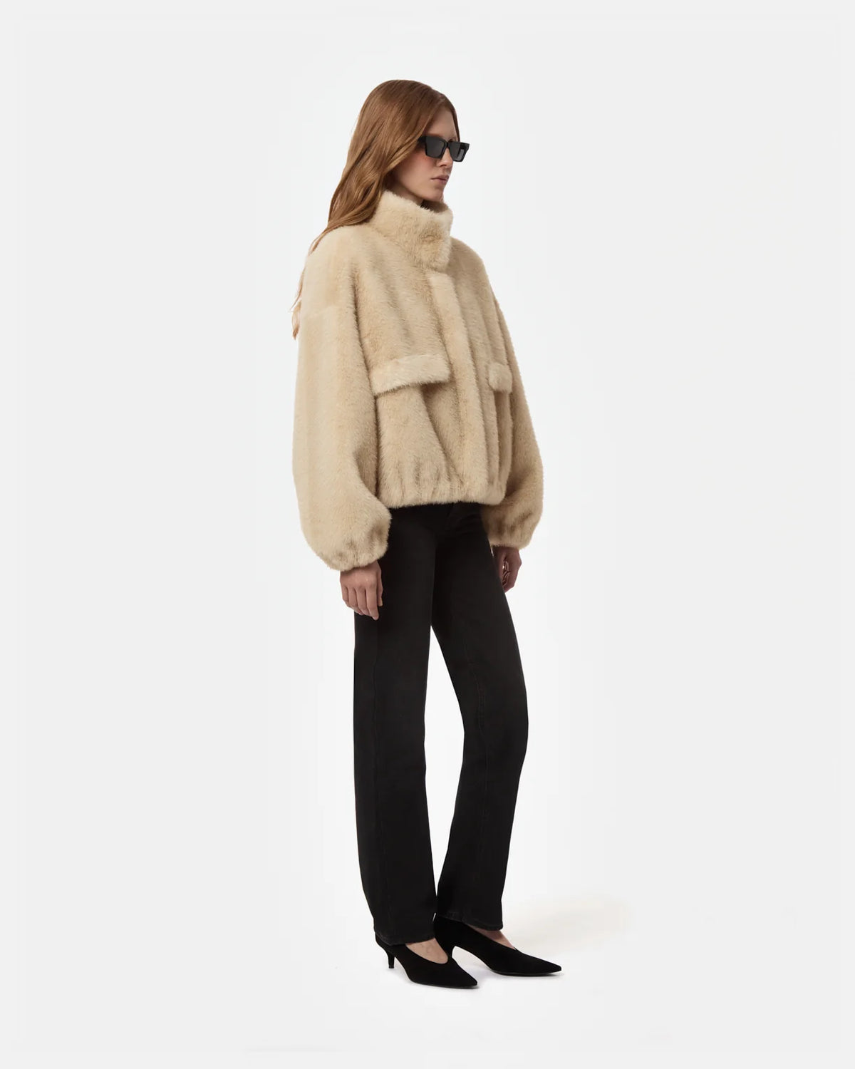 Iris Shaved Mink Bomber