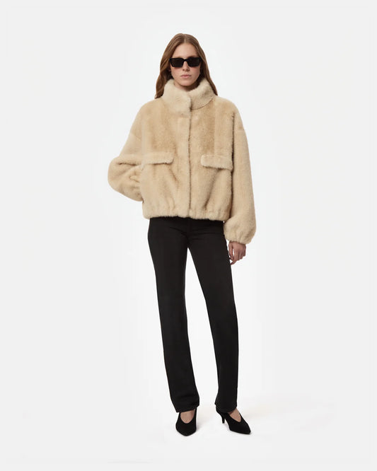 Iris Shaved Mink Bomber