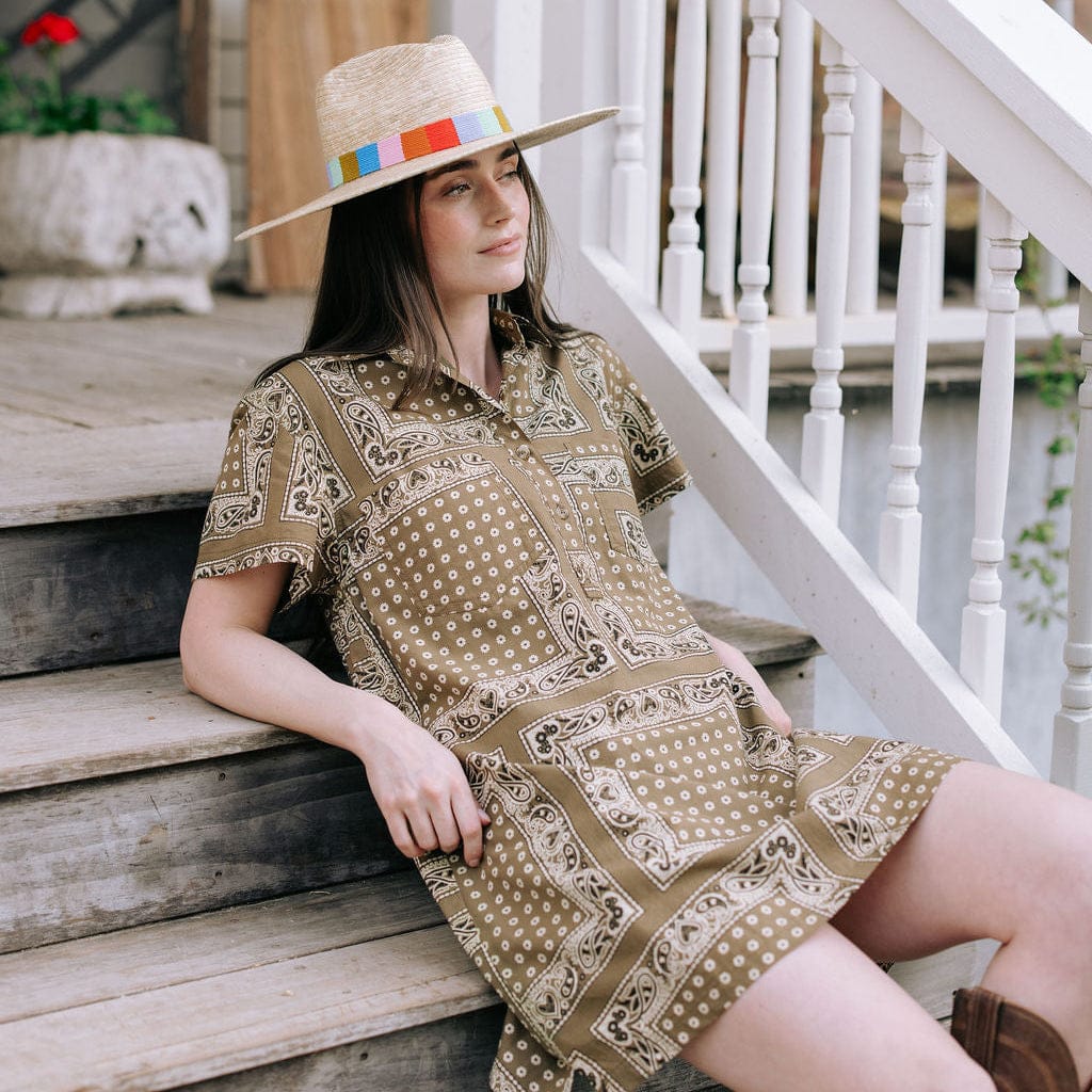 Olive Bandana Gateway Mini Dress