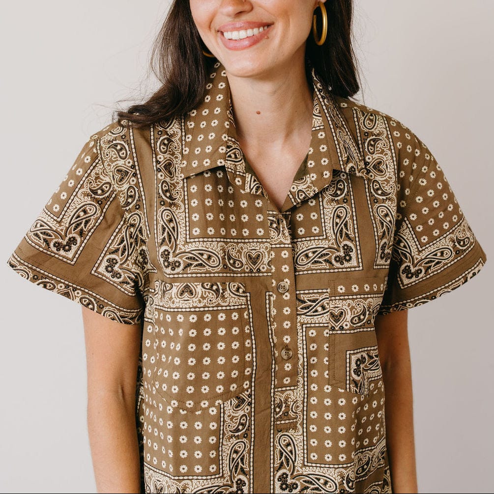 Olive Bandana Gateway Mini Dress
