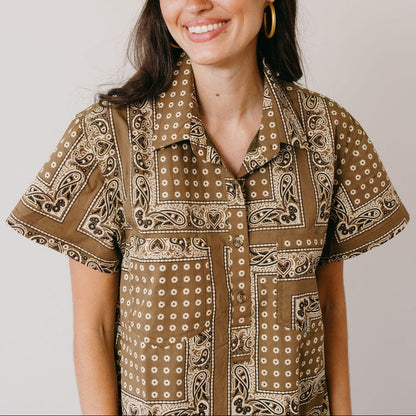 Olive Bandana Gateway Mini Dress